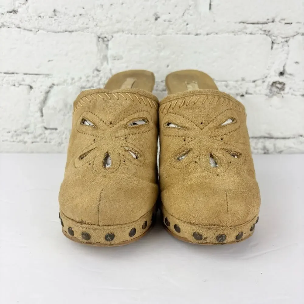 Vintage 90’s Y2K Pulse Platform Grommet Wooden Heels